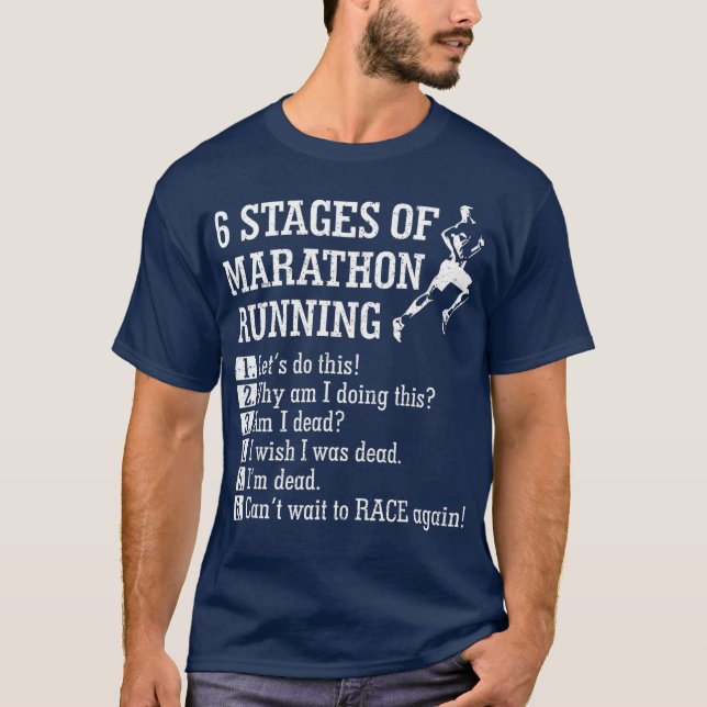 Camiseta 6 etapas de Marathon    RunningGift para corredor (Anverso)