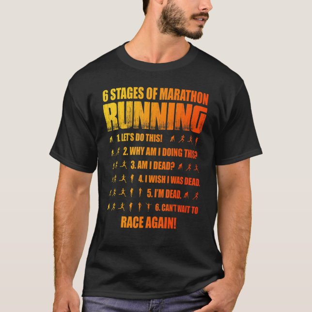 Camiseta 6 Etapas De Maratón En Marcha (Anverso)