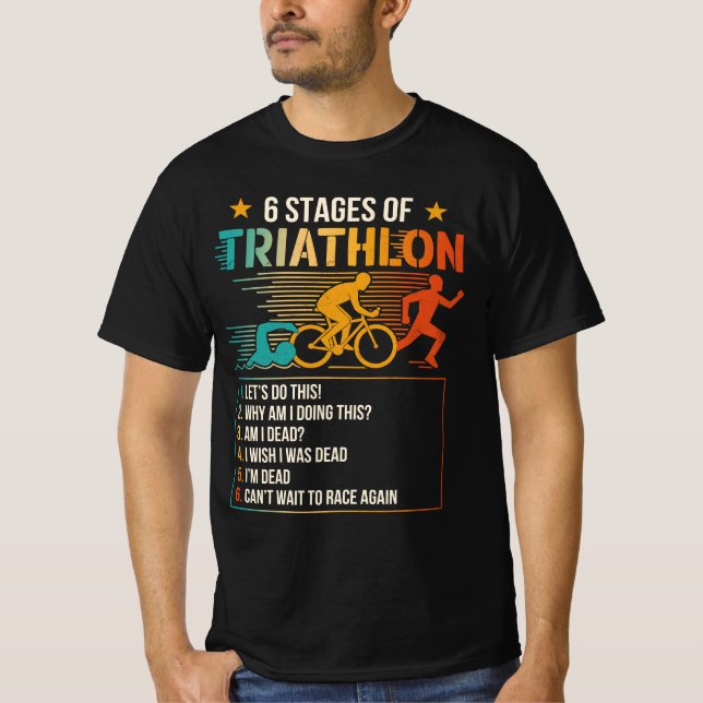 Camiseta 6 Etapas De Triatletas Triatlones En Marcha (Anverso)