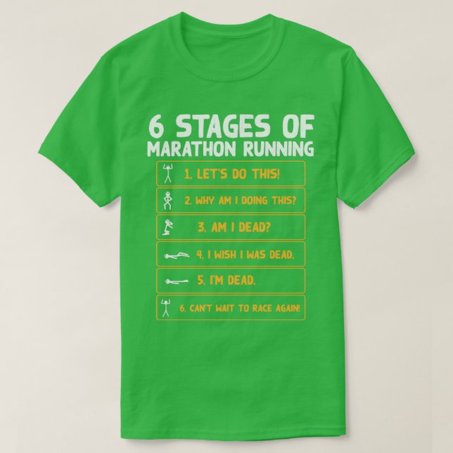 Camiseta 6 Fases de maratón en marcha 3 (Diseño del anverso)