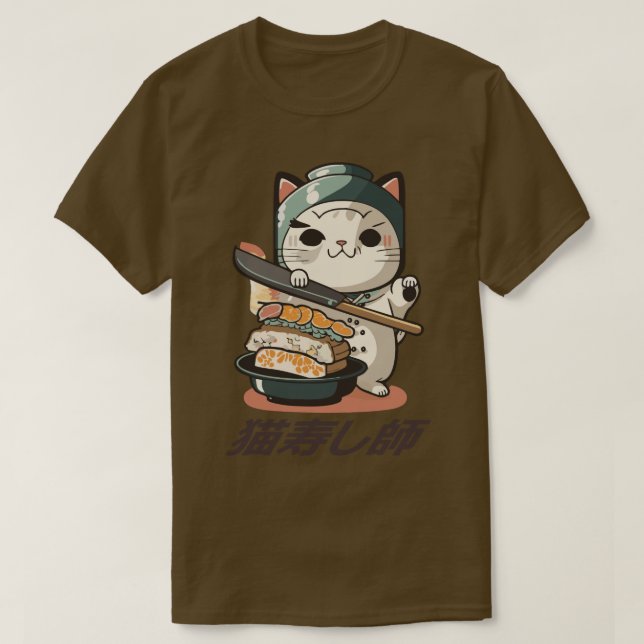 Camiseta 6 lindo gato sushi chef neko sushi master (Diseño del anverso)
