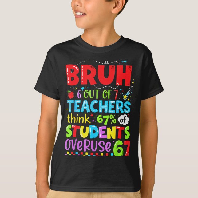 Camiseta 6 Out Of 7 Teachers Think 67% Of Students Overuse  (Anverso)