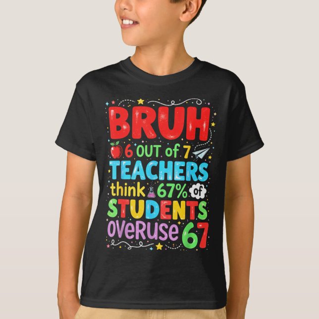 Camiseta 6 Out Of 7 Teachers Think 67% Of Students Overuse  (Anverso)