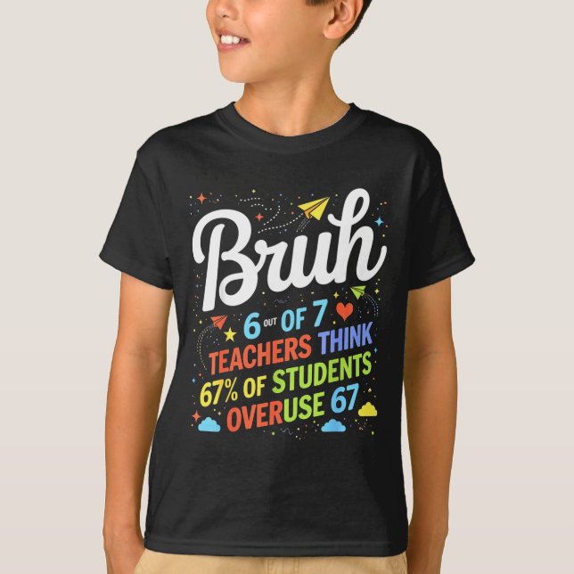 Camiseta 6 Out Of 7 Teachers Think 67% Of Students Overuse  (Anverso)