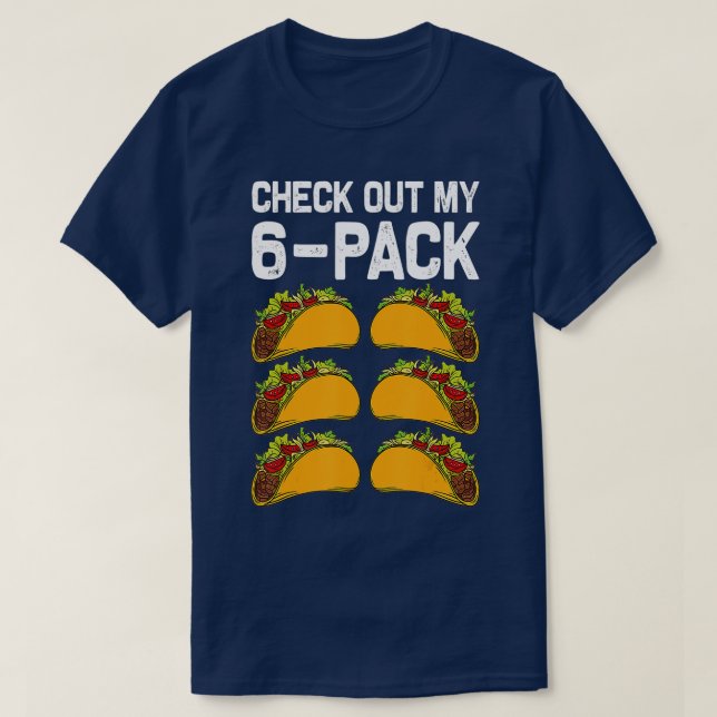 Camiseta 6 Pack Fitness Taco Funny Gimnasio Mexicano Taco (Diseño del anverso)