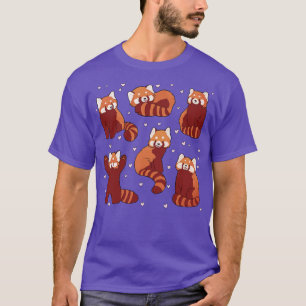Camiseta 6 pegatinas panda rojos empacan ilustracion lindo