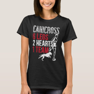 Camiseta 6 Piernas 2 Corazones 1 Equipo Canicross Corriendo