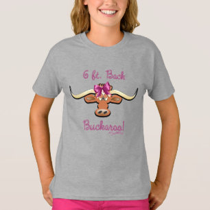 Camiseta 6 pies. Buckaroo de vuelta, vaca longhorn