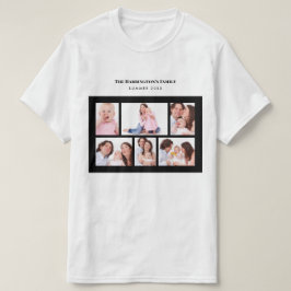 Camiseta 6 Secciones Personalizado Foto Sencillo Marco negr