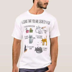 Camiseta 6 signos de que eres un gato en secreto