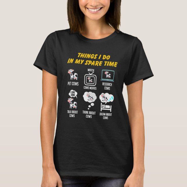 Camiseta 6 Things I Do In My Spare Time  Farmer Cow  1 (Anverso)