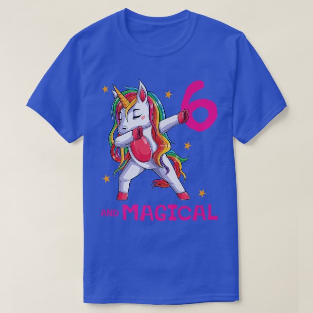 Camiseta 6 Y Chicas Mágicos 6 Años De Unicornio (Diseño del anverso)