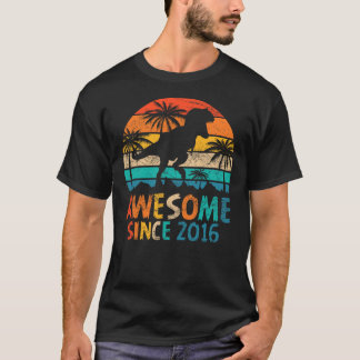 Camiseta 6 Year Old Boy Awesome Since 2016 6th Birthday Din