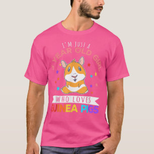 Camiseta 6 Year Old Girl Who Loves Guinea Pigs Lover Wheek 