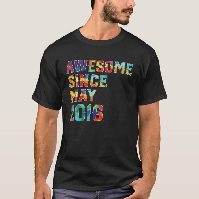 Camiseta 6 Years Old Awesome Since May 2016 6Th Birthday (Anverso)