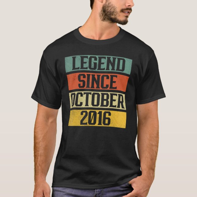 Camiseta 6 Years Old  Legend Since October 2016 6th Birthda (Anverso)