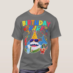 Camiseta 6th Birthday Family Shark Kids Si Si Si6