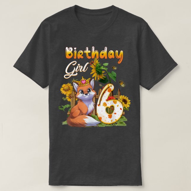 Camiseta 6th Birthday Girl Fo Birthday 6 Year Old Fo Animal (Diseño del anverso)