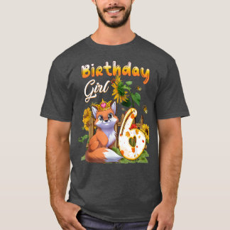Camiseta 6th Birthday Girl Fo Birthday 6 Year Old Fo Animal