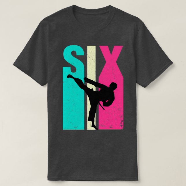 Camiseta 6th Birthday Retro Karate Taekwondo 6 Years Old Bi (Diseño del anverso)