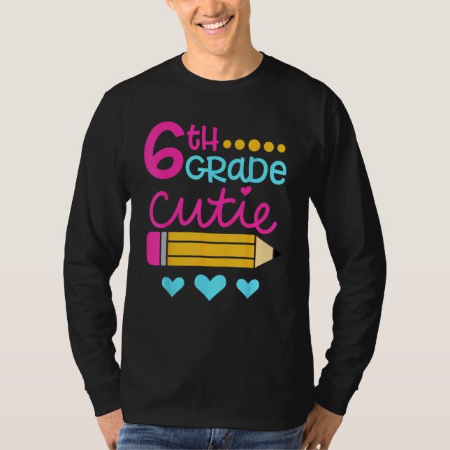 Camiseta 6th Grade Cutie First Day of School Back to School (Anverso)