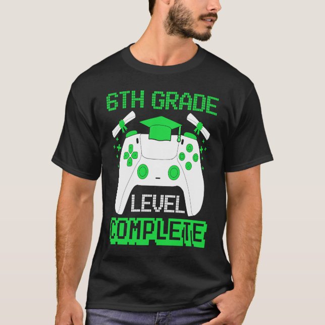 Camiseta 6th Grade Level Complete Gamer 6th Grade Graduatio (Anverso)