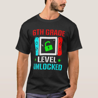 Camiseta 6th Grade Level Unlocked  Back To School Gamer Boy