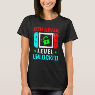Camiseta 6th Grade Level Unlocked  Back To School Gamer Boy
