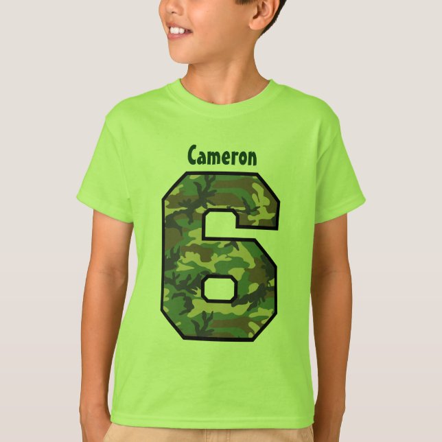 Camiseta 6to Nombre de encargo de cuatro años V007F6 de (Anverso)