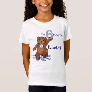 Camiseta 6to Oso de peluche del cumpleaños para el chica