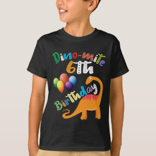 Camiseta 6to regalo de cumpleaños del dinosaurio del ácaro