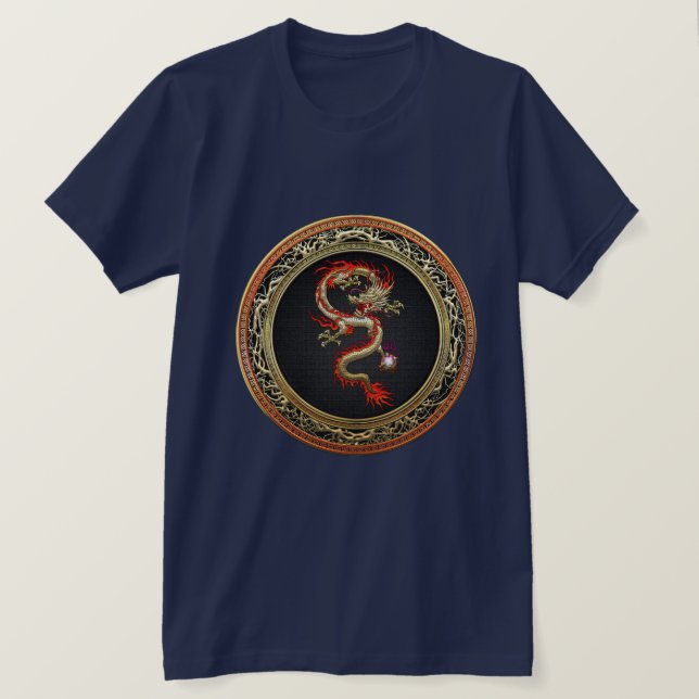 Camiseta [700] Dragón chino de oro Fucanglong (Anverso del diseño)
