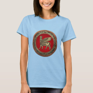 Camiseta [700] Toro alado asirio - Lamassu dorado