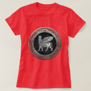 Camiseta [700] Toro alado asirio - Plata Lamassu