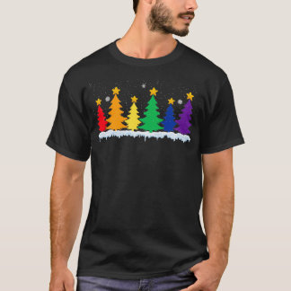 Camiseta 702p Bandera LGBT Árbol de Navidad Feliz Navidad G