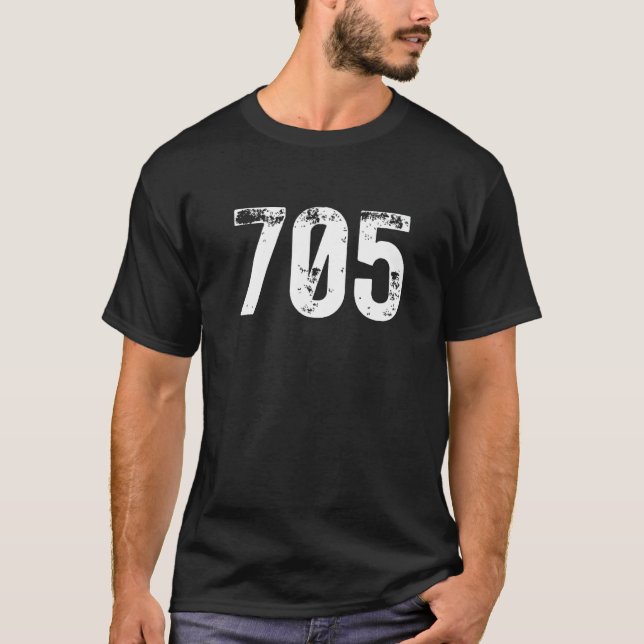 Camiseta 705 Area Code Sudbury ON Mobile Telephone Area Cod (Anverso)
