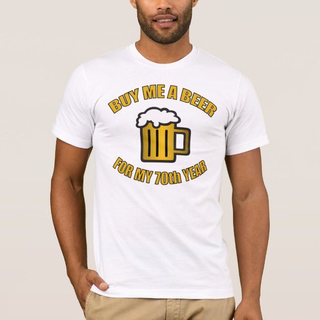 Camiseta 70.ª Cerveza divertida de cumpleaños (Anverso)