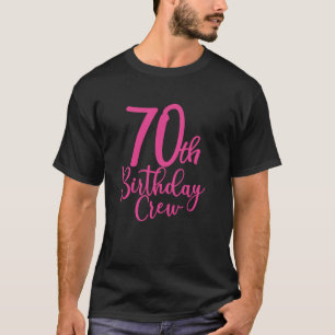 Camiseta 70.ª criada de cumpleaños, mujeres rosadas, grupo 