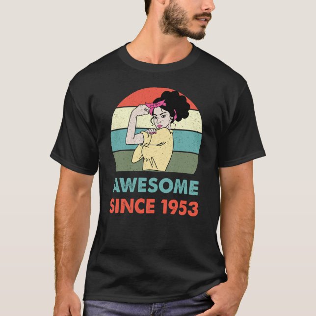 Camiseta 70.ª Decoración Alegre Desde 1953 70 años (Anverso)
