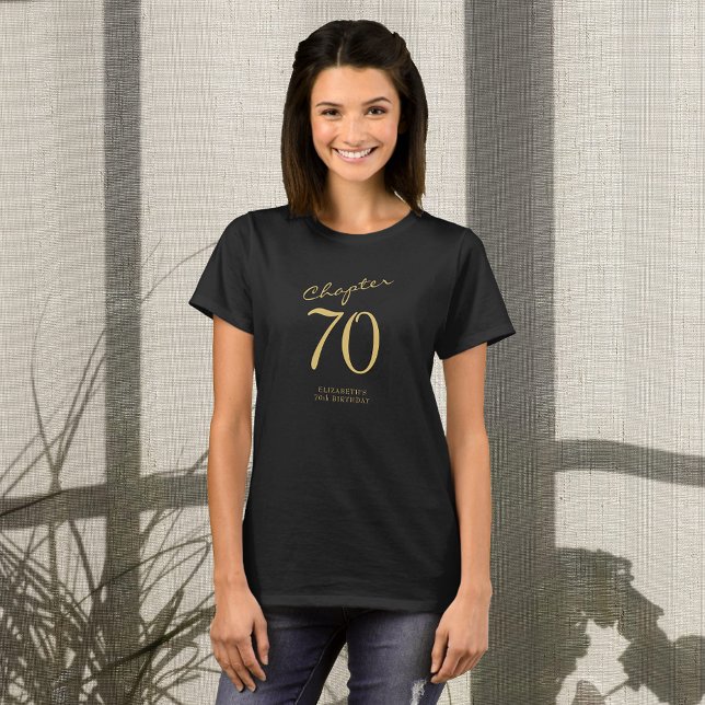 Camiseta 70.ª Fiesta de Cumpleaños Guión de Oro Negro (Subido por el creador)