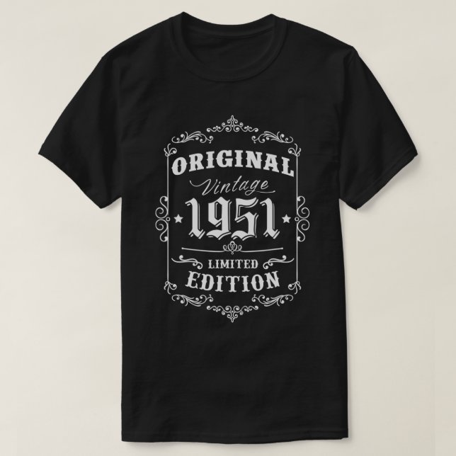 Camiseta 70.ª idea de regalo de cumpleaños, nacido en 1951, (Diseño del anverso)