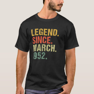 Camiseta 70.ª Leyenda De Cumpleaños Desde Marzo De 1952 Dur