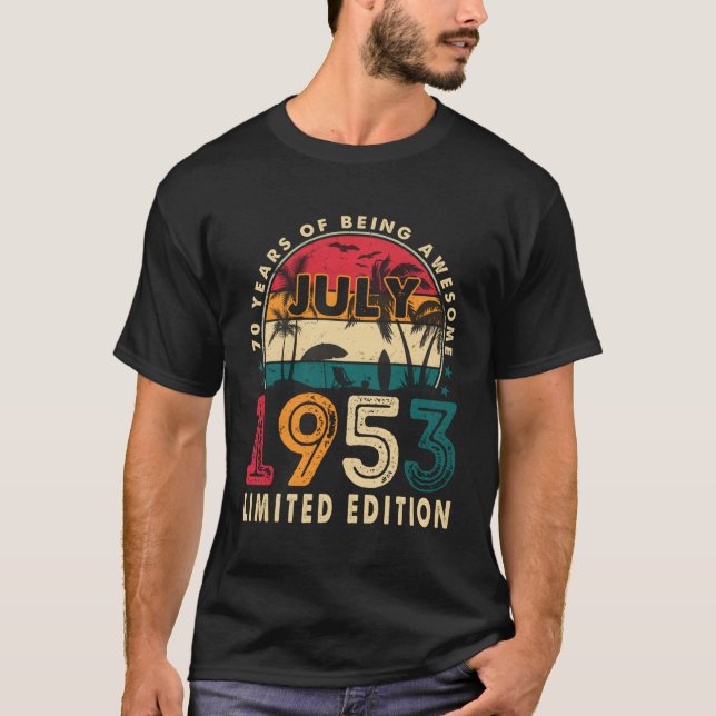 Camiseta 70.º 70 Increíble Desde Julio De 1953 (Anverso)