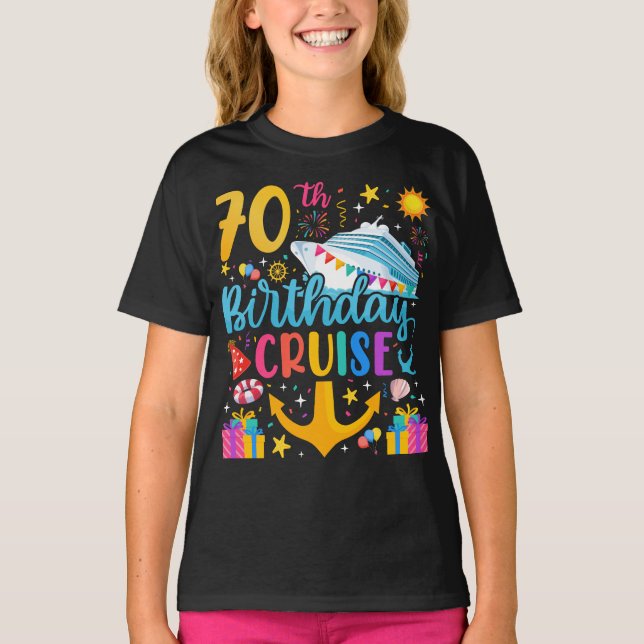 Camiseta 70.º Chica de Fiesta en crucero de cumpleaños (Anverso)
