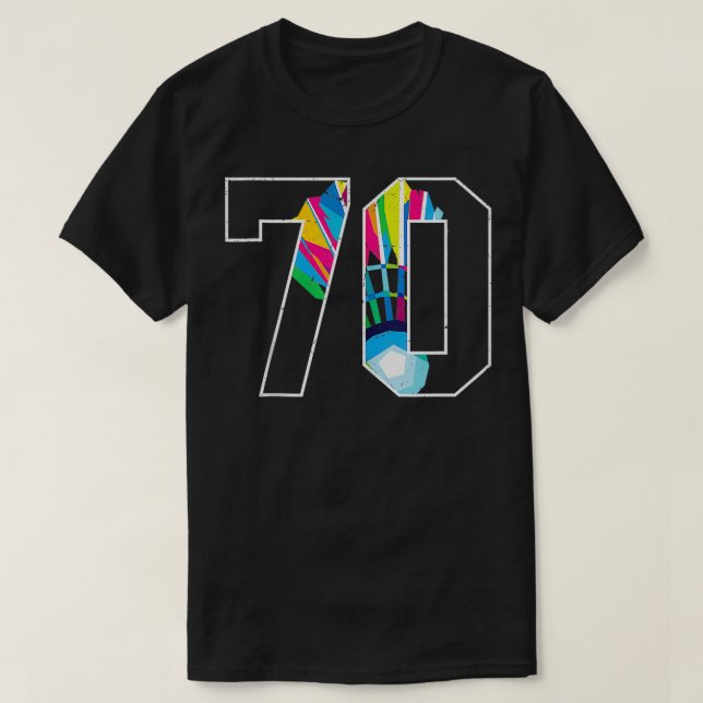 Camiseta 70.º cumpleaños Badminton Player 70 Ye (Diseño del anverso)