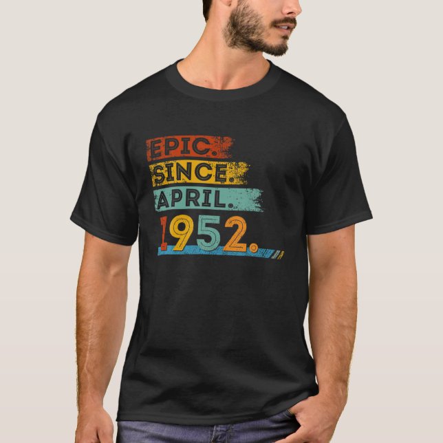 Camiseta 70.º Cumpleaños De La Épica De 70 Años Desde Abril (Anverso)