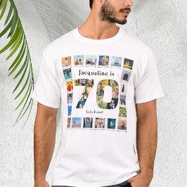 Camiseta 70.º cumpleaños Diseñar tu propio Collage de fotos