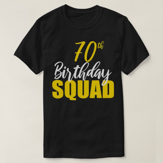 Camiseta 70.º grupo familiar Bday, Fiesta del Cuadrado de C (Diseño del anverso)