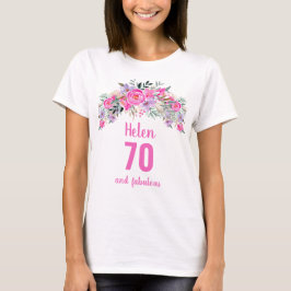 Camiseta 70.º nombre floral rosa