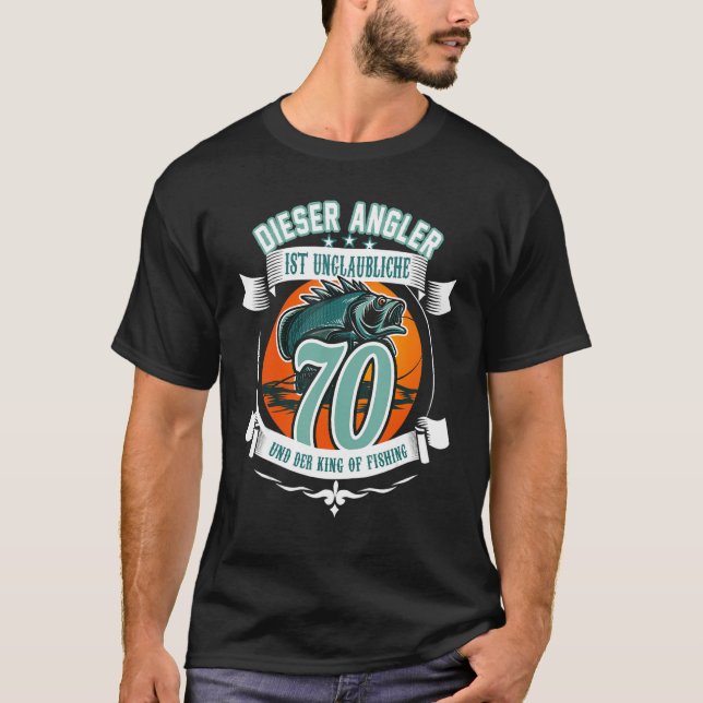 Camiseta 70.º pescador de cumpleaños 70 años Idea (Anverso)